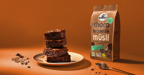 Saftige Choco-Brownies mit koawach Crunch